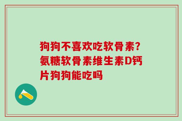 狗狗不喜欢吃软骨素？氨糖软骨素维生素D钙片狗狗能吃吗