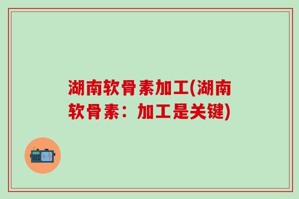 湖南软骨素加工(湖南软骨素：加工是关键)