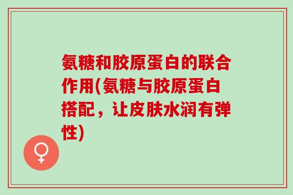 氨糖和胶原蛋白的联合作用(氨糖与胶原蛋白搭配，让皮肤水润有弹性)