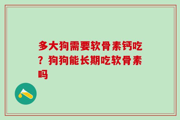 多大狗需要软骨素钙吃？狗狗能长期吃软骨素吗
