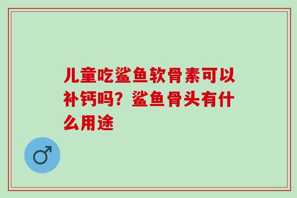 儿童吃鲨鱼软骨素可以补钙吗？鲨鱼骨头有什么用途