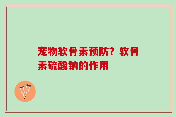 宠物软骨素预防？软骨素硫酸钠的作用
