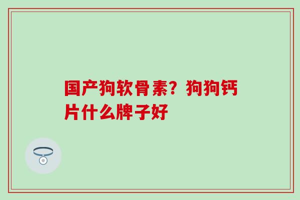 国产狗软骨素？狗狗钙片什么牌子好