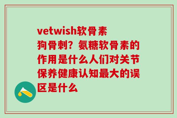 vetwish软骨素狗骨刺？氨糖软骨素的作用是什么人们对关节保养健康认知最大的误区是什么