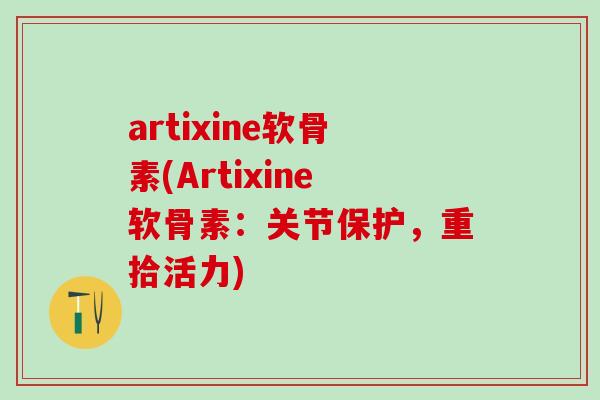 artixine软骨素(Artixine软骨素：关节保护，重拾活力)