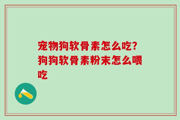 宠物狗软骨素怎么吃？狗狗软骨素粉末怎么喂吃