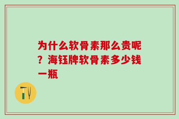 为什么软骨素那么贵呢？海钰牌软骨素多少钱一瓶
