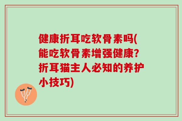 健康折耳吃软骨素吗(能吃软骨素增强健康？折耳猫主人必知的养护小技巧)