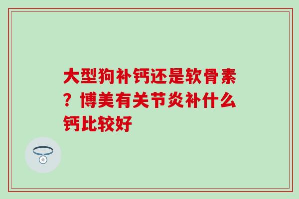 大型狗补钙还是软骨素？博美有关节炎补什么钙比较好