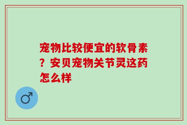 宠物比较便宜的软骨素?安贝宠物关节灵这药怎么样 宠物比较便宜的软骨素?安贝宠物关节灵这药怎么样