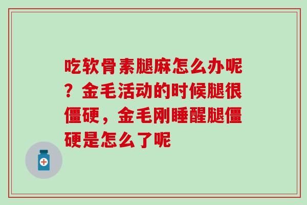 吃软骨素腿麻怎么办呢？金毛活动的时候腿很僵硬，金毛刚睡醒腿僵硬是怎么了呢