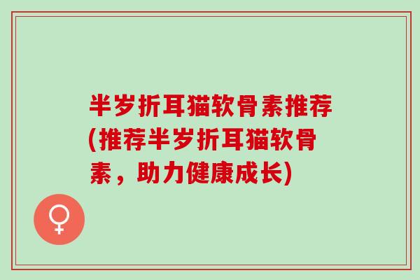 半岁折耳猫软骨素推荐(推荐半岁折耳猫软骨素，助力健康成长)