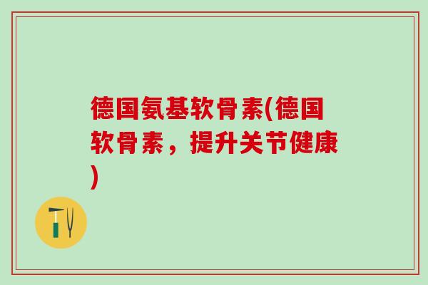 德国氨基软骨素(德国软骨素，提升关节健康)