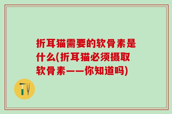 折耳猫需要的软骨素是什么(折耳猫必须摄取软骨素——你知道吗)