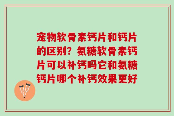 宠物软骨素钙片和钙片的区别？氨糖软骨素钙片可以补钙吗它和氨糖钙片哪个补钙效果更好