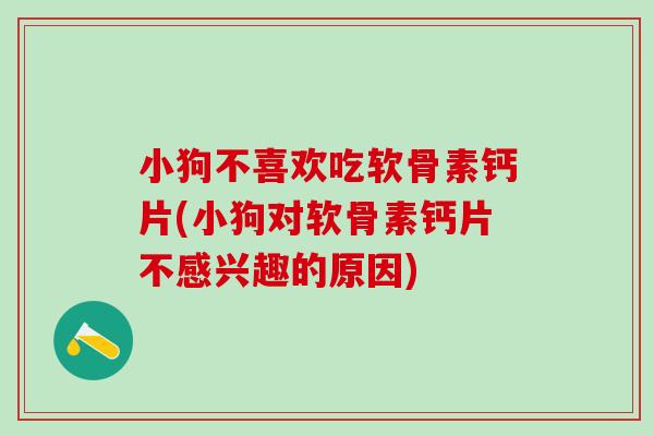 小狗不喜欢吃软骨素钙片(小狗对软骨素钙片不感兴趣的原因)
