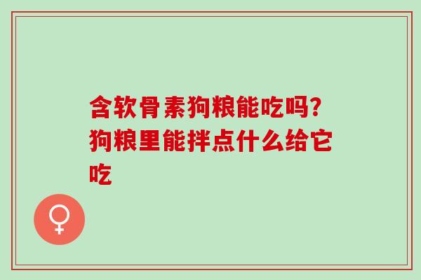 含软骨素狗粮能吃吗？狗粮里能拌点什么给它吃