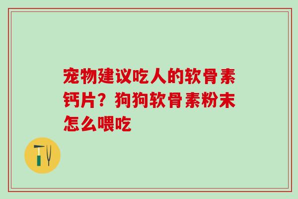 宠物建议吃人的软骨素钙片?狗狗软骨素粉末怎么喂吃 宠物建议吃人的软骨素钙片?狗狗软骨素粉末怎么喂吃