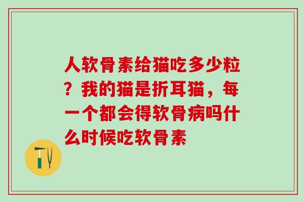 人软骨素给猫吃多少粒？我的猫是折耳猫，每一个都会得软骨病吗什么时候吃软骨素