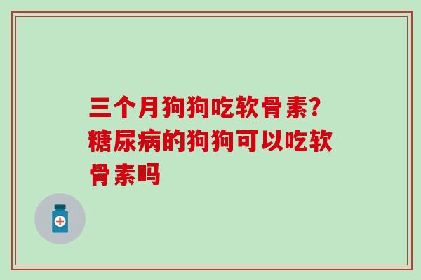 三个月狗狗吃软骨素？糖尿病的狗狗可以吃软骨素吗