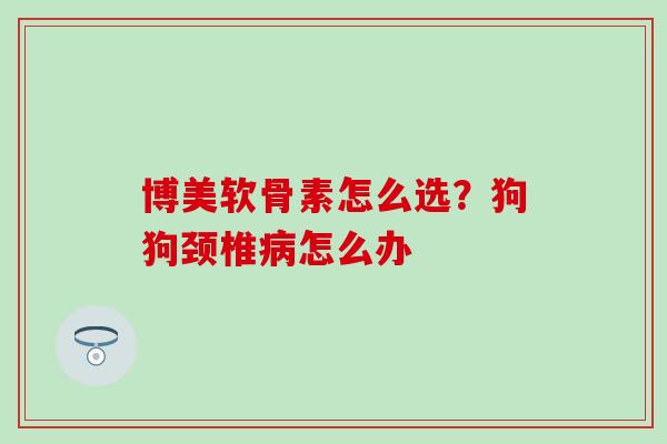 博美软骨素怎么选？狗狗颈椎病怎么办