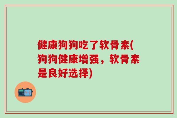 健康狗狗吃了软骨素(狗狗健康增强，软骨素是良好选择)