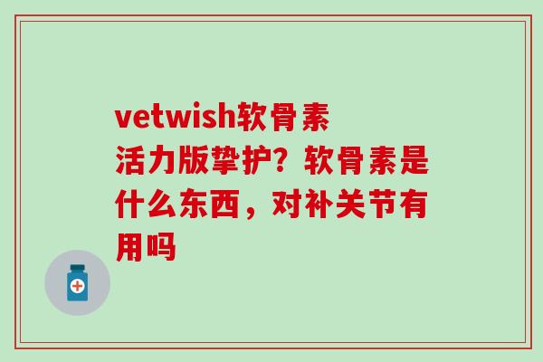 vetwish软骨素活力版挚护？软骨素是什么东西，对补关节有用吗