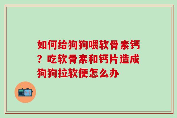 如何给狗狗喂软骨素钙？吃软骨素和钙片造成狗狗拉软便怎么办
