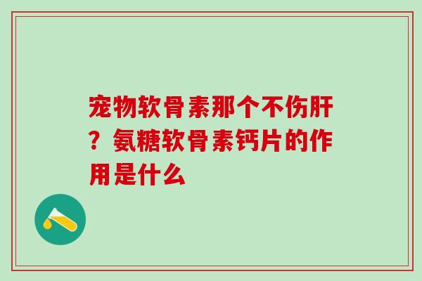 宠物软骨素那个不伤？氨糖软骨素钙片的作用是什么