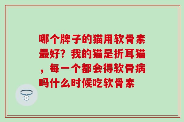 哪个牌子的猫用软骨素最好？我的猫是折耳猫，每一个都会得软骨病吗什么时候吃软骨素