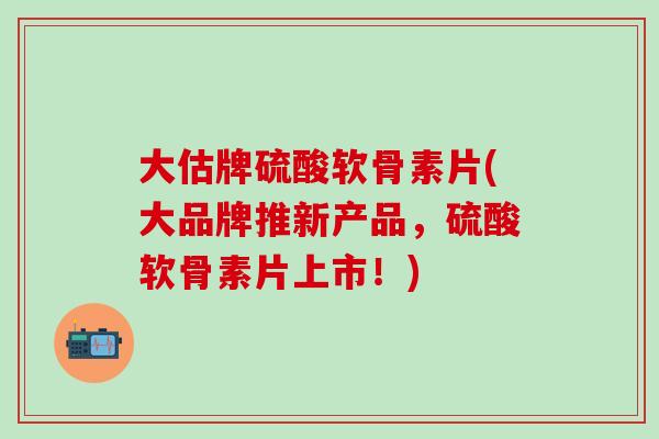 大估牌硫酸软骨素片(大品牌推新产品,硫酸软骨素片上市!) 大估牌硫酸软骨素片(大品牌推新产品,硫酸软骨素片上市!)