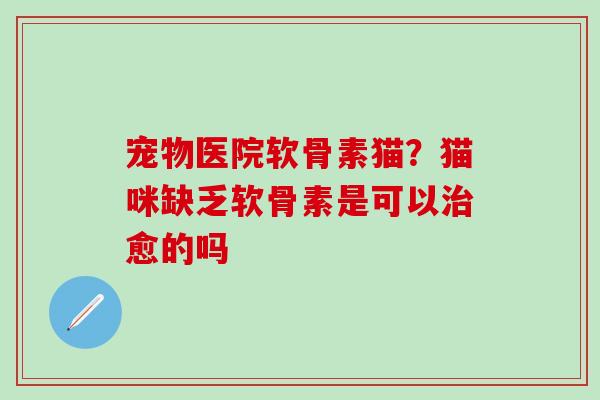 宠物医院软骨素猫？猫咪缺乏软骨素是可以治愈的吗