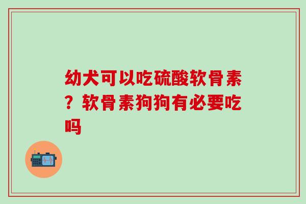 幼犬可以吃硫酸软骨素?软骨素狗狗有必要吃吗 幼犬可以吃硫酸软骨素?软骨素狗狗有必要吃吗