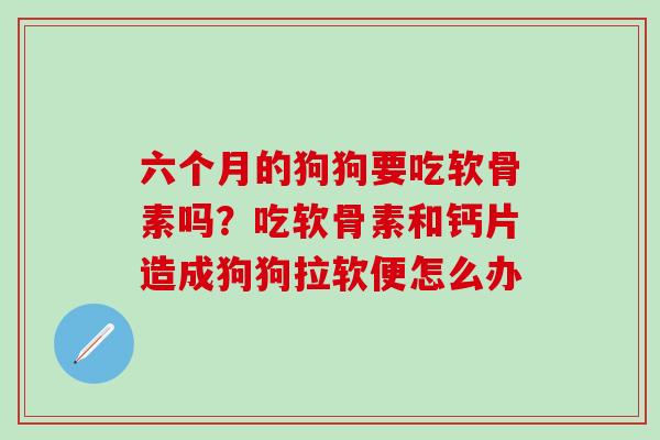 六个月的狗狗要吃软骨素吗？吃软骨素和钙片造成狗狗拉软便怎么办