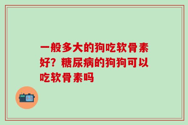 一般多大的狗吃软骨素好？糖尿病的狗狗可以吃软骨素吗