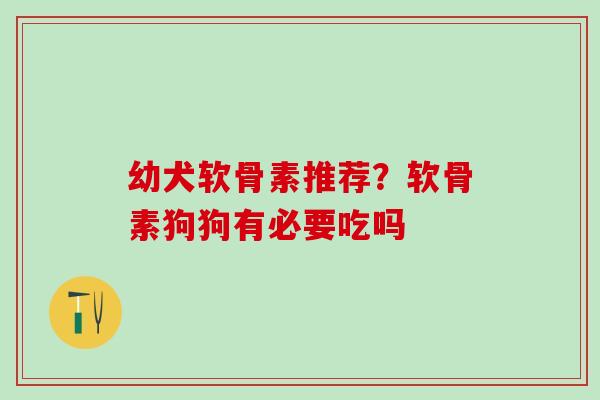 幼犬软骨素推荐？软骨素狗狗有必要吃吗
