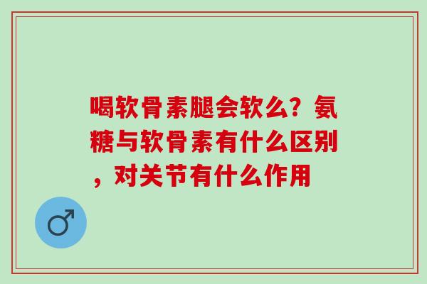 喝软骨素腿会软么？氨糖与软骨素有什么区别，对关节有什么作用
