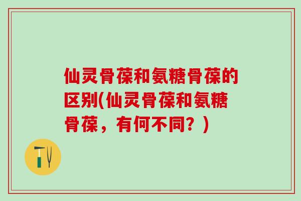 仙灵骨葆和氨糖骨葆的区别(仙灵骨葆和氨糖骨葆，有何不同？)