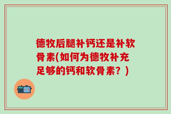 德牧后腿补钙还是补软骨素(如何为德牧补充足够的钙和软骨素？)