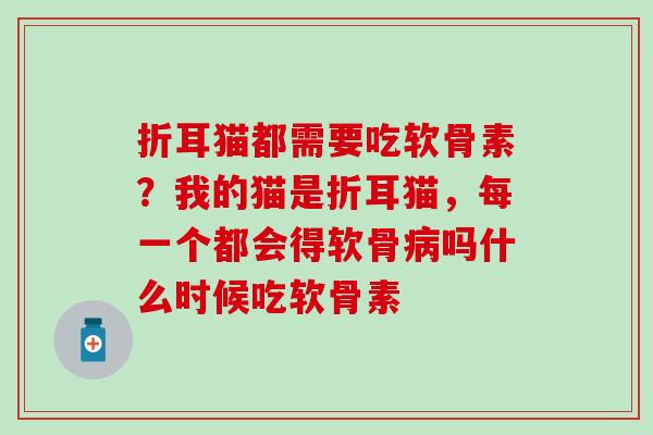 折耳猫都需要吃软骨素？我的猫是折耳猫，每一个都会得软骨病吗什么时候吃软骨素