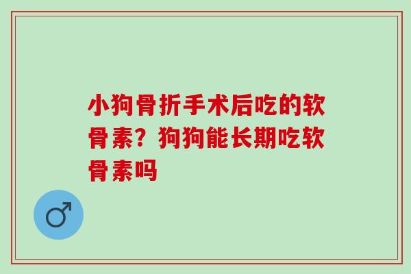 小狗骨折手术后吃的软骨素？狗狗能长期吃软骨素吗
