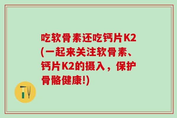 吃软骨素还吃钙片K2(一起来关注软骨素、钙片K2的摄入，保护骨骼健康!)