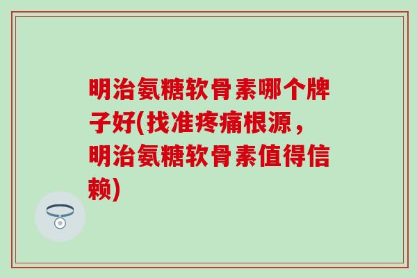 明治氨糖软骨素哪个牌子好(找准疼痛根源，明治氨糖软骨素值得信赖)