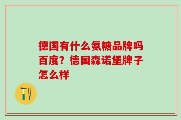 德国有什么氨糖品牌吗百度？德国森诺堡牌子怎么样