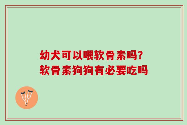 幼犬可以喂软骨素吗？软骨素狗狗有必要吃吗