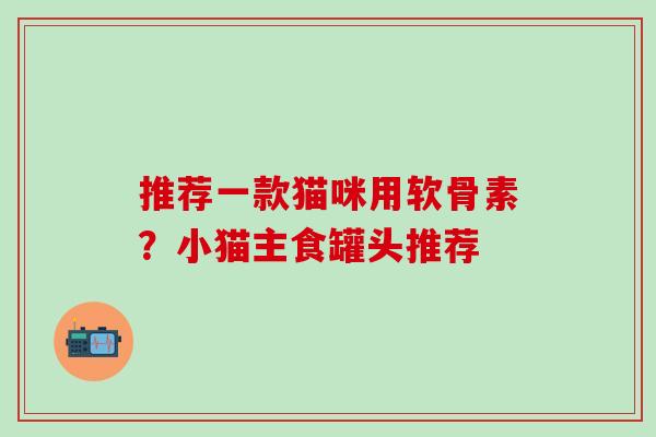 推荐一款猫咪用软骨素？小猫主食罐头推荐