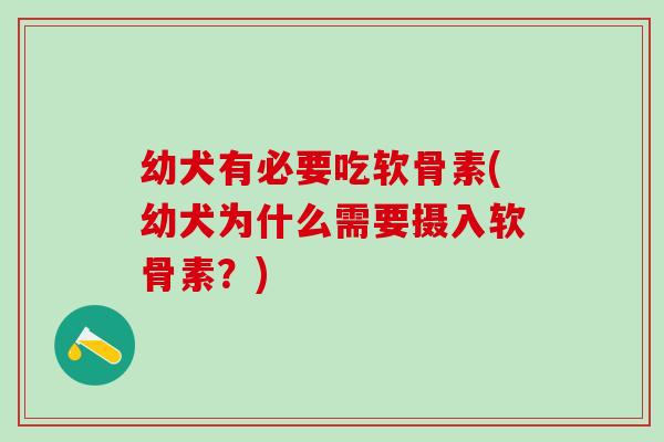 幼犬有必要吃软骨素(幼犬为什么需要摄入软骨素？)