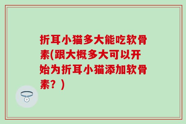 折耳小猫多大能吃软骨素(跟大概多大可以开始为折耳小猫添加软骨素？)