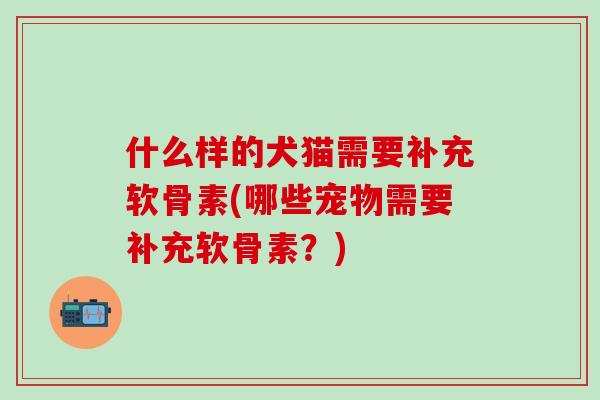 什么样的犬猫需要补充软骨素(哪些宠物需要补充软骨素？)