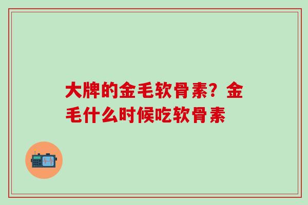 大牌的金毛软骨素？金毛什么时候吃软骨素